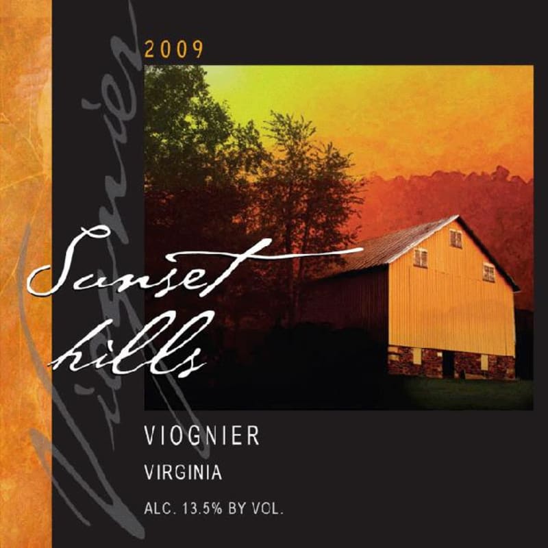 Sunset Hills Vineyard Viognier 2009 Front Label