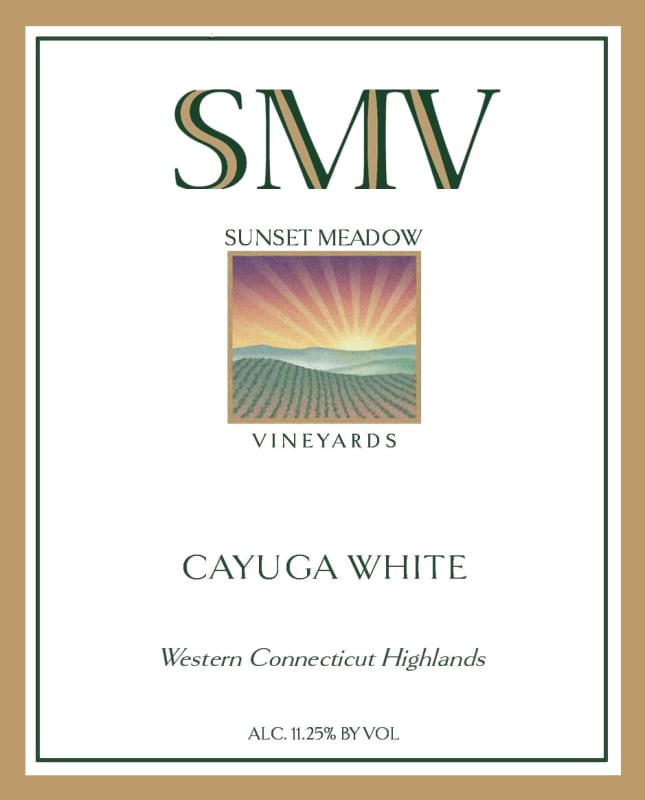 Sunset Meadow Vineyards Cayuga White 2014 Front Label