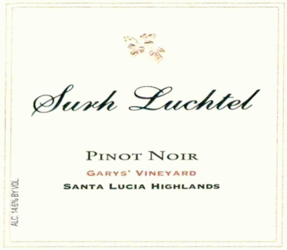 Surh-Luchtel Cellars Garys Vineyard Pinot Noir 2006 Front Label