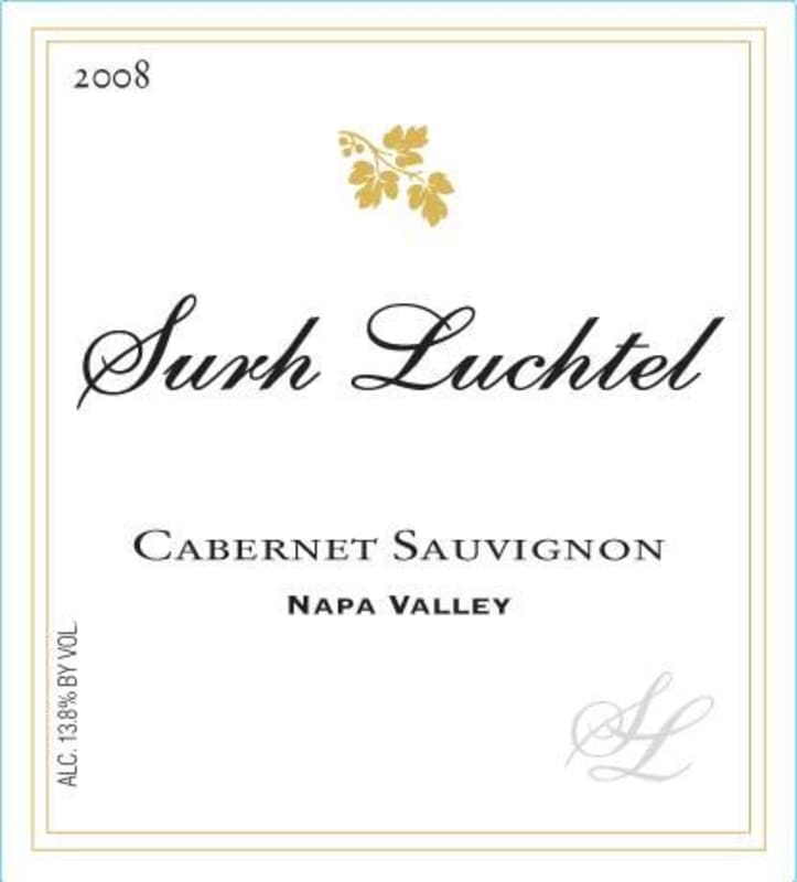 Surh-Luchtel Cellars Cabernet Sauvignon 2008 Front Label