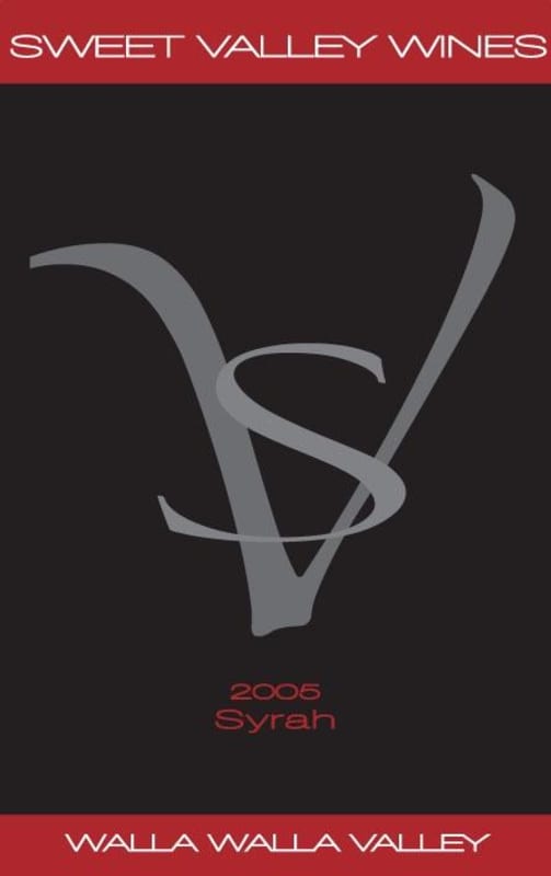Sweet Valley Wines Syrah 2005 Front Label