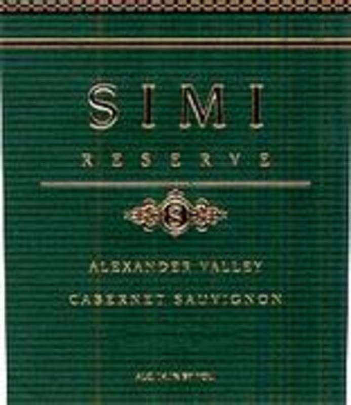Simi Reserve Cabernet Sauvignon 1999 Front Label