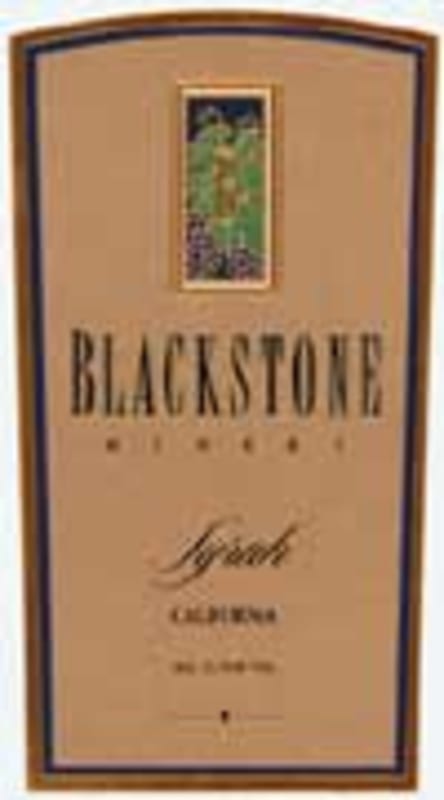 Blackstone Syrah 2001 Front Label