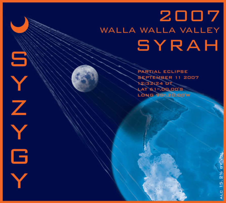 Syzygy Syrah 2007 Front Label