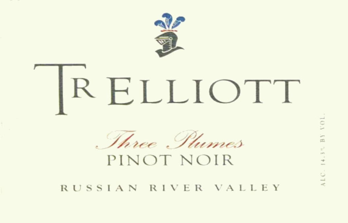 T R Elliott Three Plumes Pinot Noir 2006 Front Label