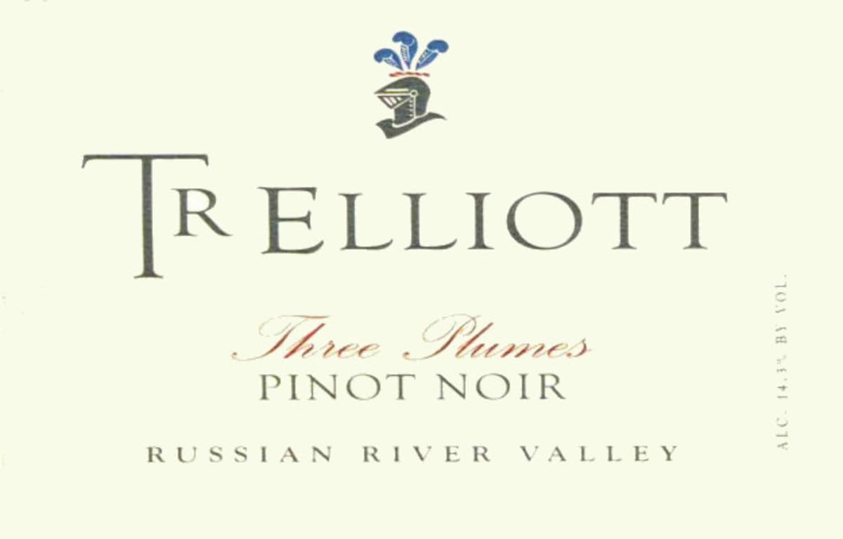 T R Elliott Three Plumes Pinot Noir 2005 Front Label