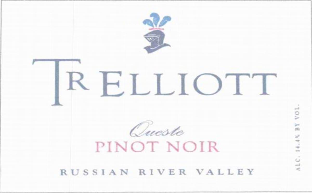 T R Elliott Queste Pinot Noir 2009 Front Label