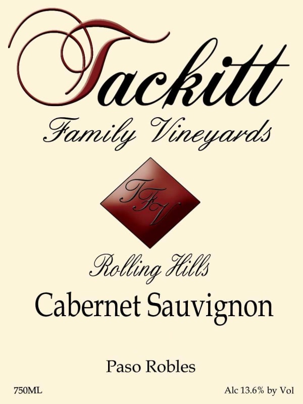 Tackitt Family Vineyards Rolling Hills Cabernet Sauvignon 2013 Front Label