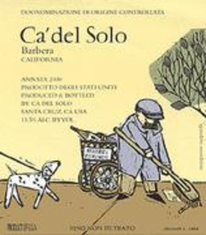 Bonny Doon Ca' del Solo Barbera 2000 Front Label