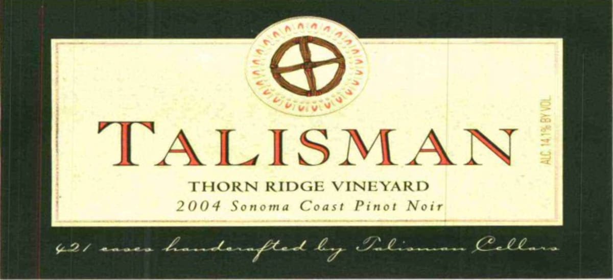 Talisman Wines Thornridge Vineyard Pinot Noir 2004 Front Label