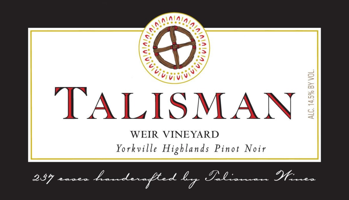 Talisman Wines Weir Pinot Noir 2011 Front Label