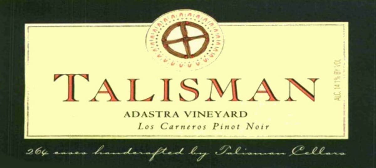 Talisman Wines Adastra Vineyard Pinot Noir 2011 Front Label