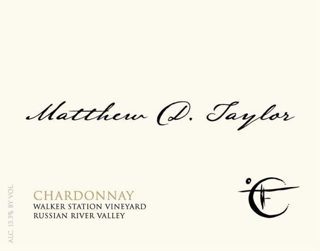 Taylor Cellars Matthew D. Walker Station Vineyard Chardonnay 2011 Front Label