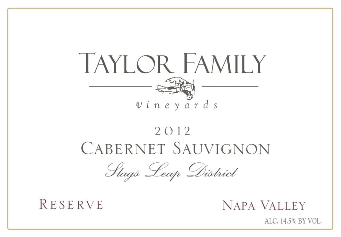 Taylor Cellars Reserve Cabernet Sauvignon 2012 Front Label