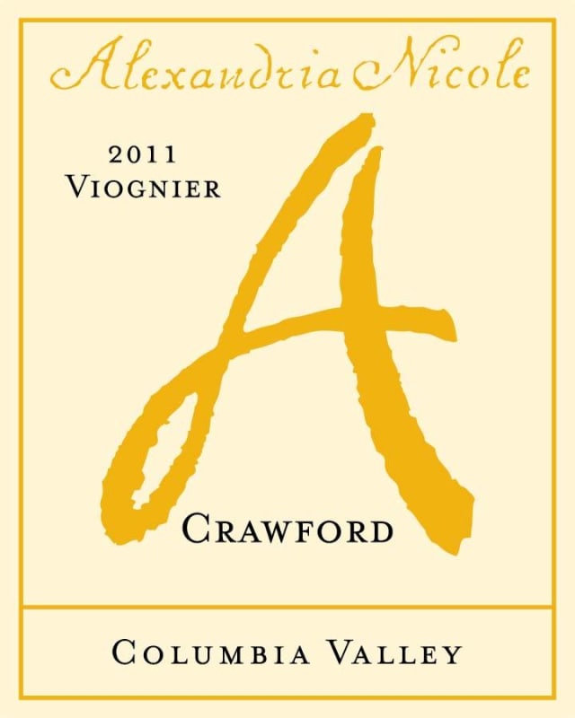 Alexandria Nicole Cellars Crawford Vineyard Viognier 2011 Front Label