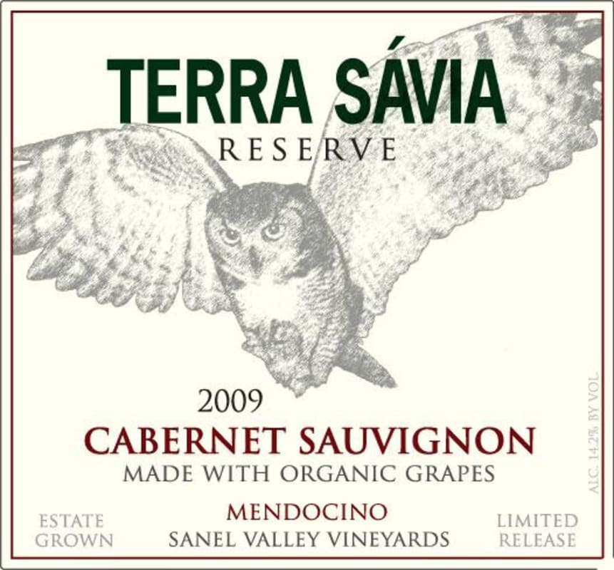 Terra Savia Reserve Cabernet Sauvignon 2009 Front Label