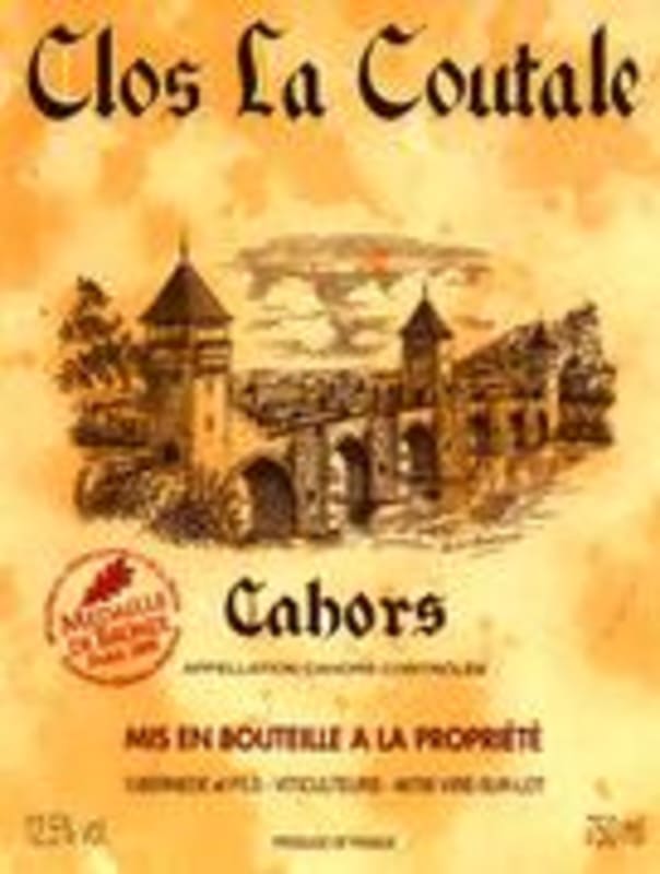 Clos La Coutale Cahors 1996 Front Label