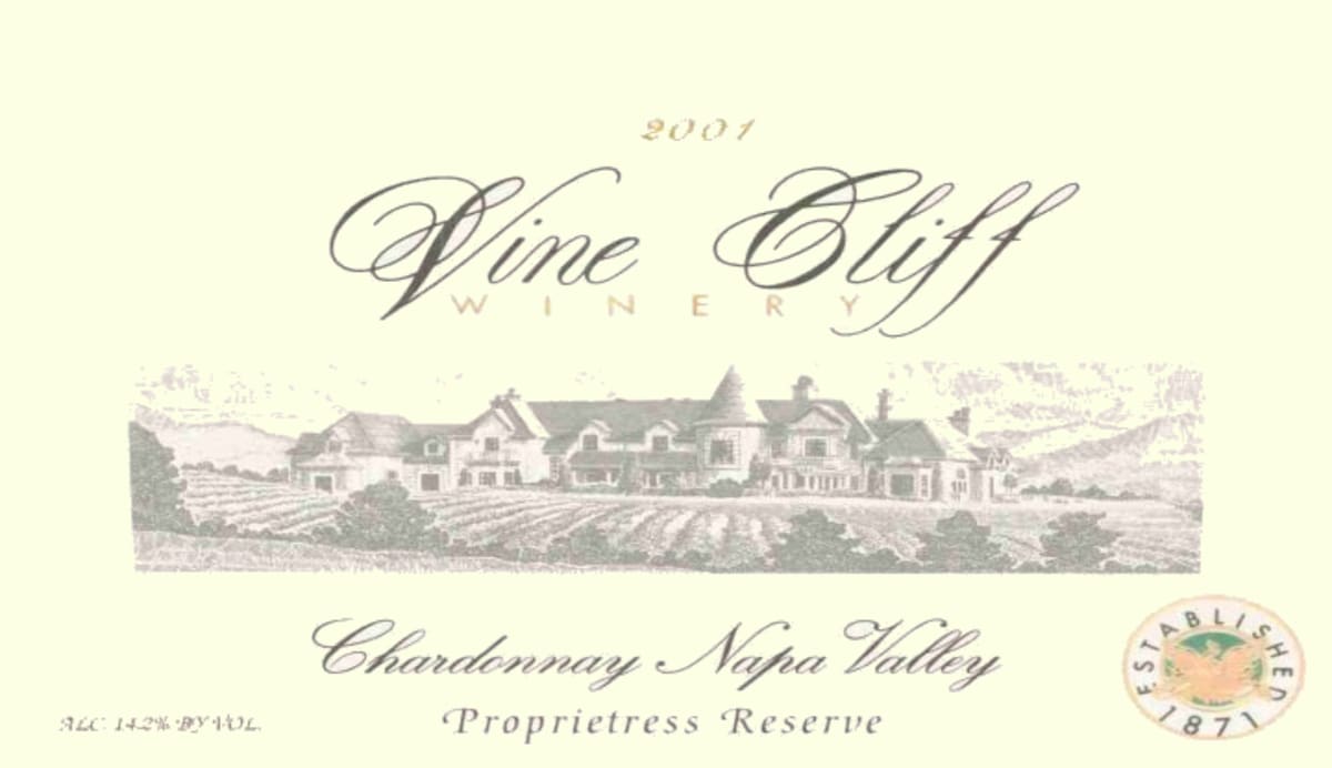 Vine Cliff Proprietress Reserve Chardonnay 2001 Front Label