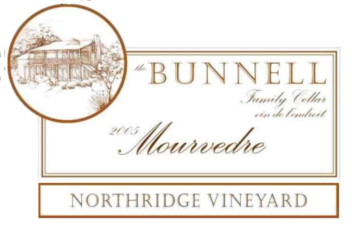The Bunnell Family Cellar Northridge Vineyard Mourvedre 2005 Front Label