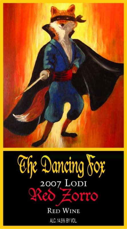 The Dancing Fox Winery & Bakery Red Zorro 2007 Front Label