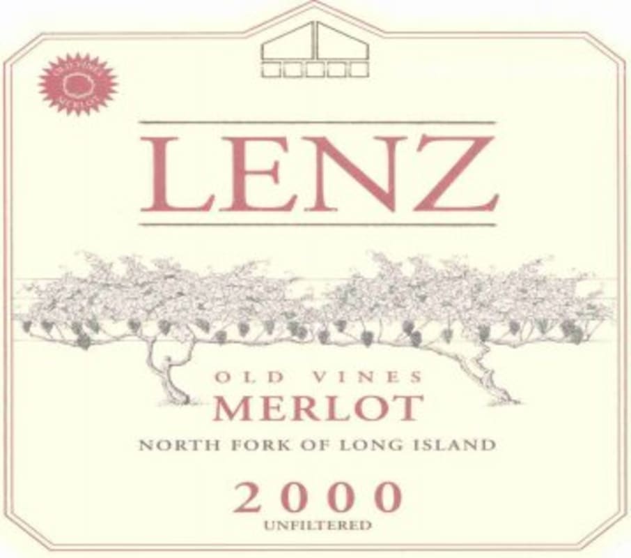The Lenz Winery Old Vines Merlot 2000 Front Label