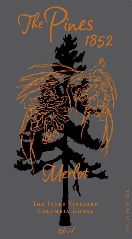 The Pines 1852 Merlot 2014 Front Label