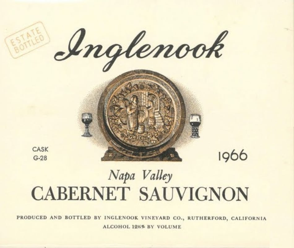 Inglenook Napa Valley Cabernet Sauvignon 1966 Front Label