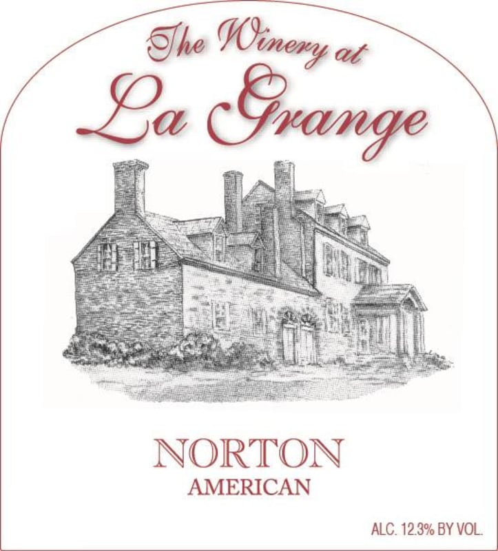 The Winery at La Grange Norton 2014 Front Label