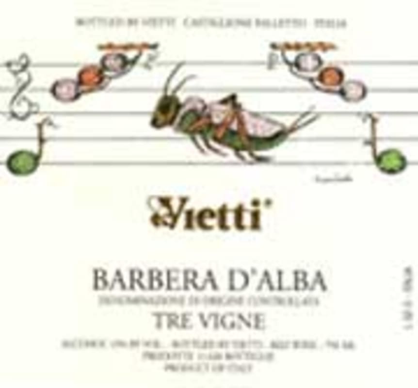 Vietti Barbera d'Asti Tre Vigne 2001 Front Label