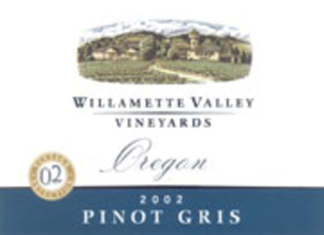 Willamette Valley Vineyards Pinot Gris 2002 Front Label