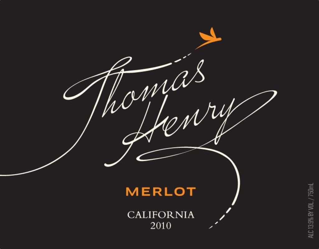 Thomas Henry Wines Merlot 2010 Front Label