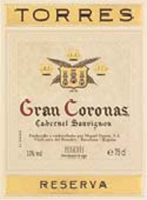 Familia Torres Gran Coronas Cabernet Sauvignon 1999 Front Label