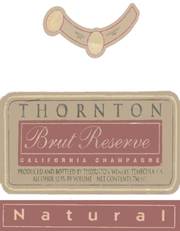 Thornton Winery Reserve Natural Brut 1995 Front Label