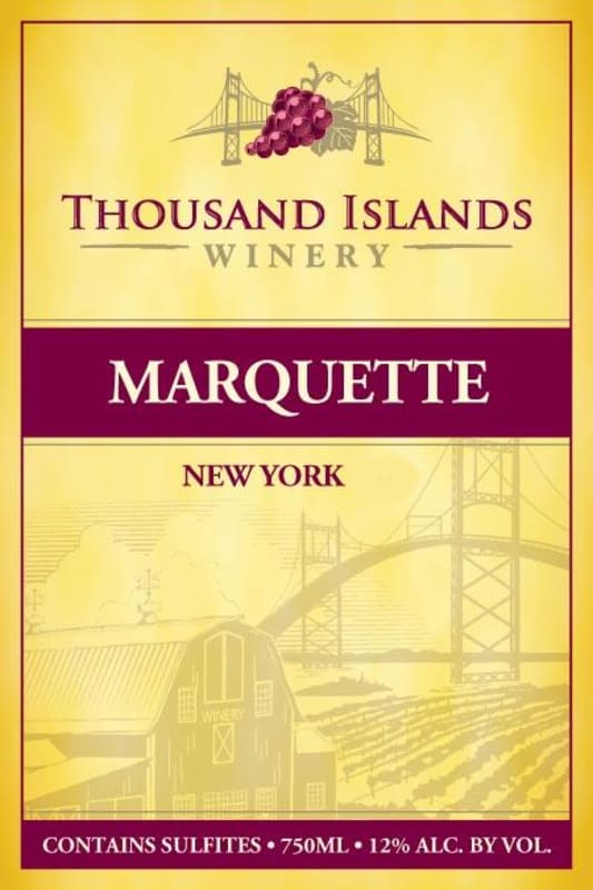 Thousand Islands Winery Marquette 2014 Front Label
