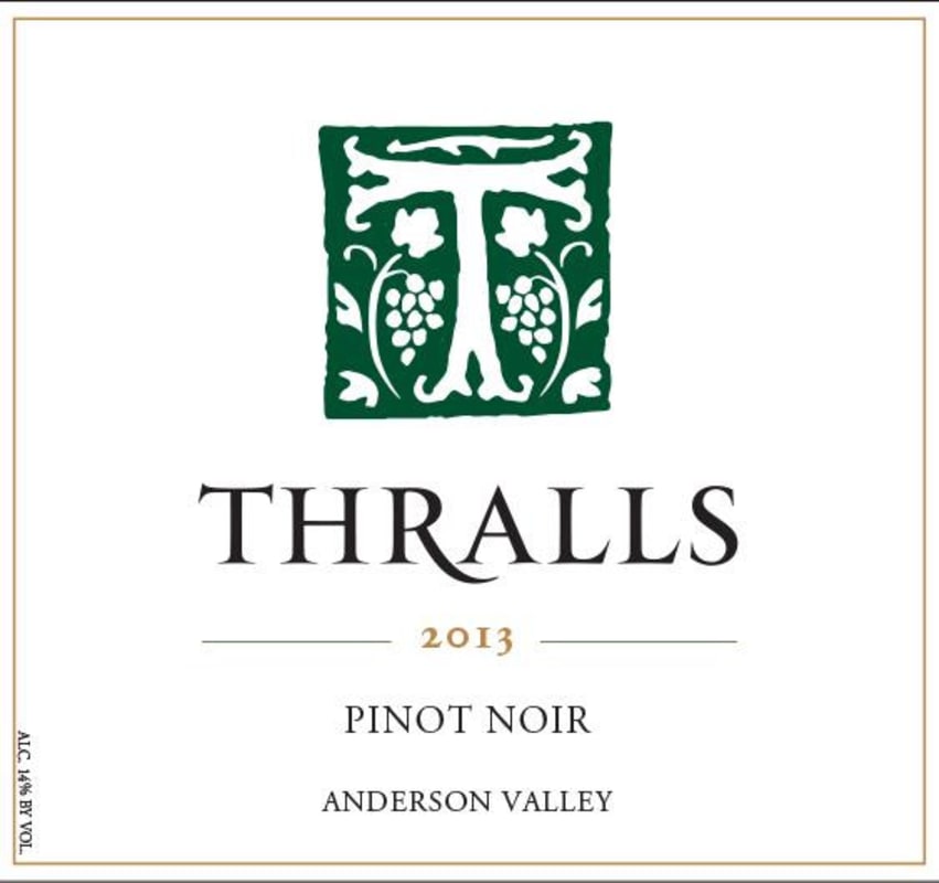 Thralls Family Cellars Pinot Noir 2013 Front Label