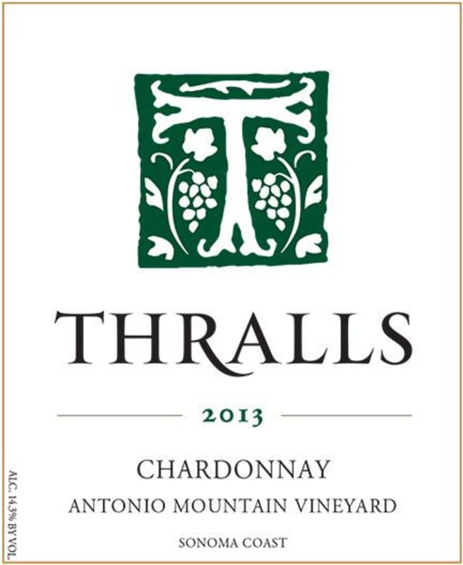 Thralls Family Cellars Antonio Mountain Vineyard Chardonnay 2013 Front Label