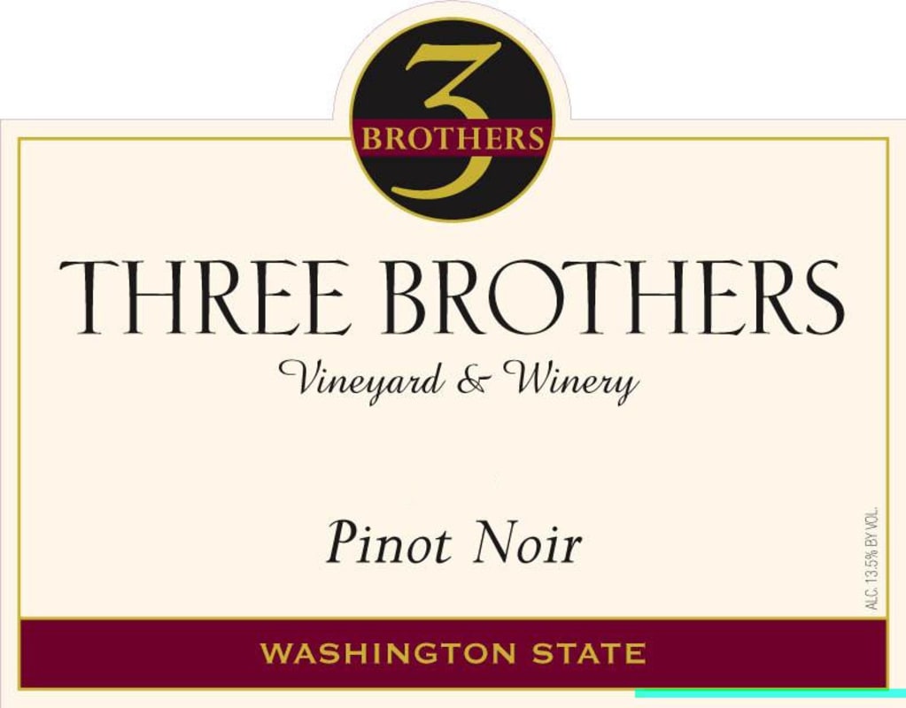 Three Brothers Vineyard and Winery Pinot Noir 2012 Front Label