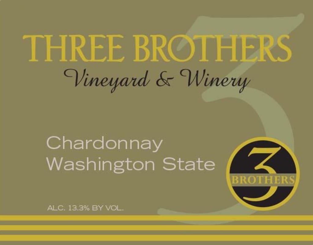 Three Brothers Vineyard and Winery Chardonnay 2014 Front Label