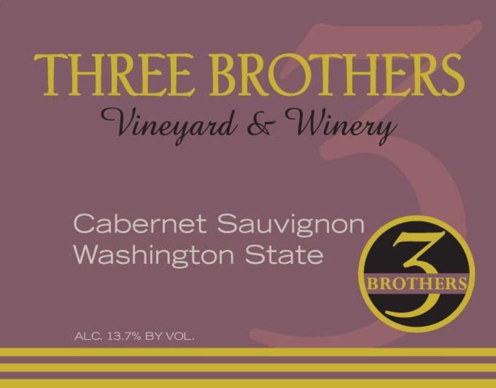 Three Brothers Vineyard and Winery Cabernet Sauvignon 2012 Front Label