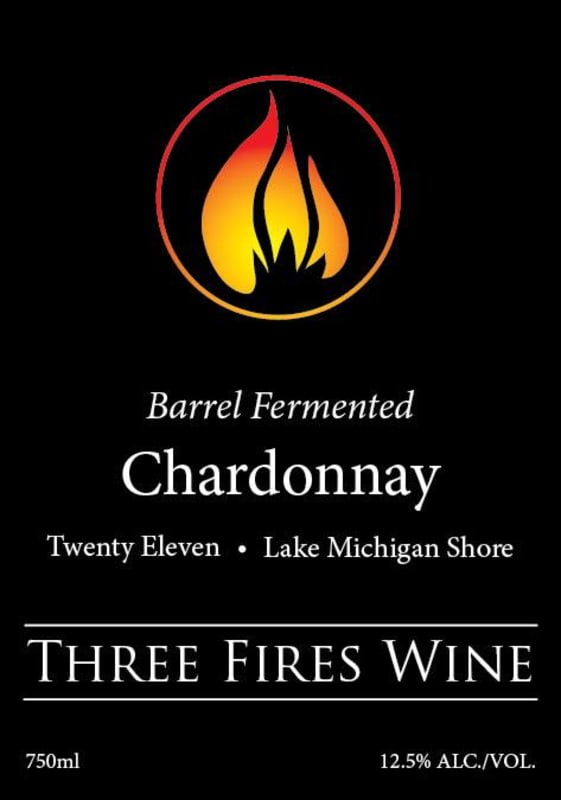 Three Fires Wine Barrel Fermented Chardonnay 2011 Front Label