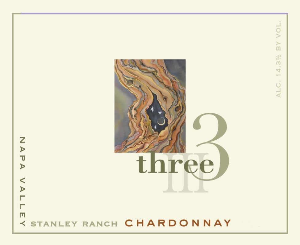 Three Wine Company Stanley Ranch Chardonnay 2012 Front Label