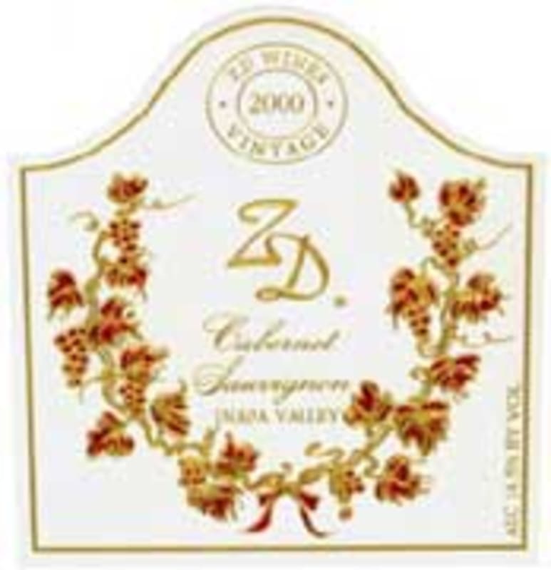 ZD Wines Cabernet Sauvignon 2000 Front Label