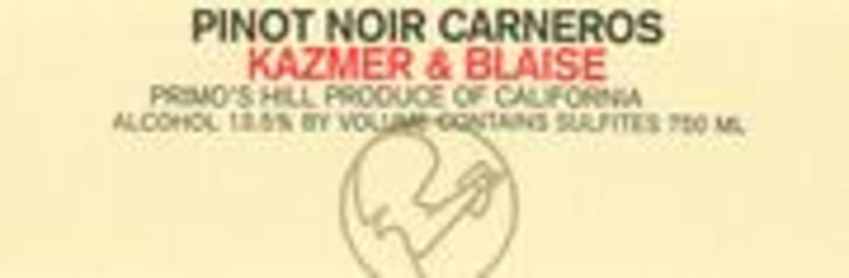 Kazmer & Blaise Carneros Pinot Noir 2001 Front Label