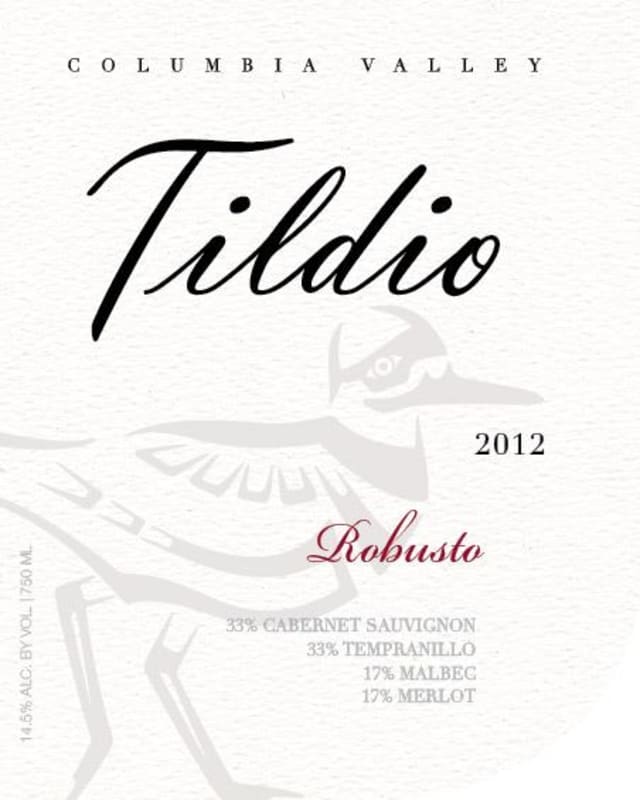 Tildio Winery Robusto 2012 Front Label