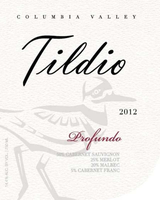 Tildio Winery Profundo 2012 Front Label