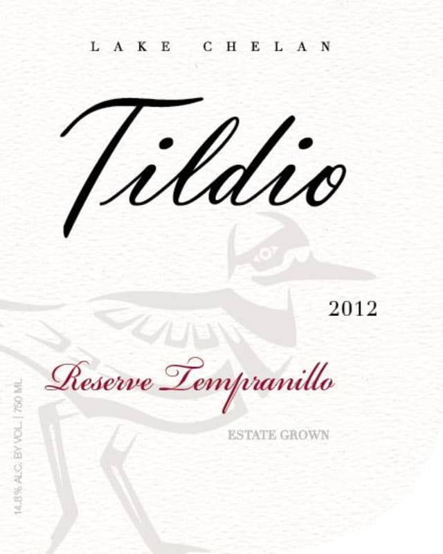 Tildio Winery Estate Reserve Tempranillo 2012 Front Label