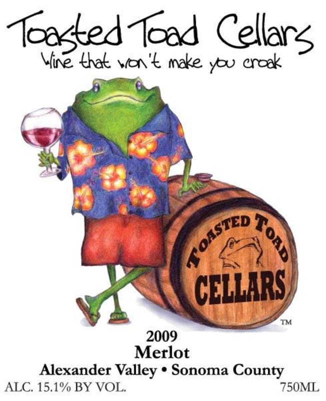 Toasted Toad Cellars Merlot 2009 Front Label