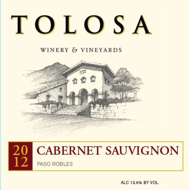 Tolosa Winery Cabernet Sauvignon 2012 Front Label