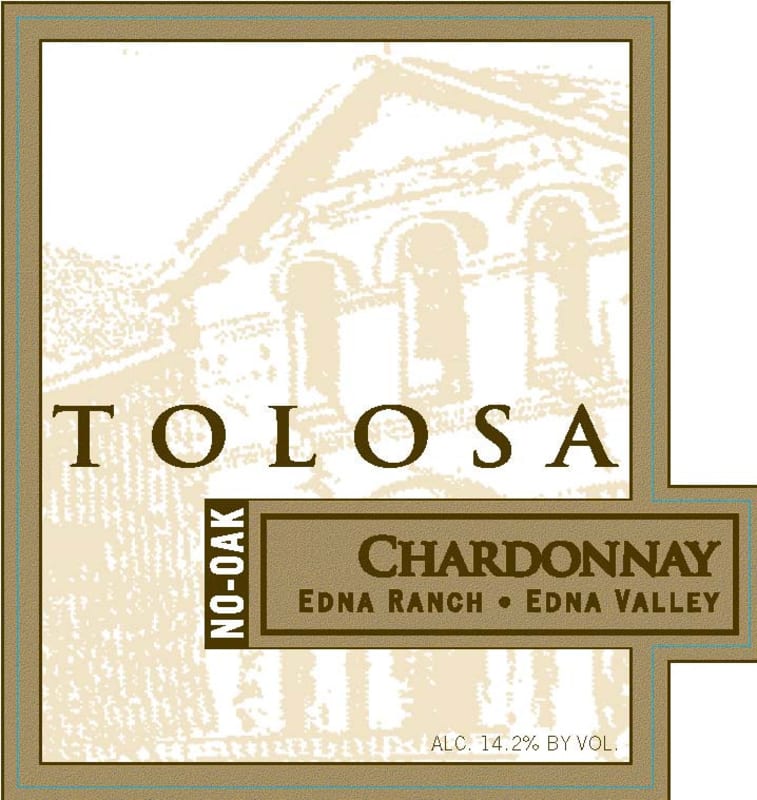 Tolosa Winery No Oak Chardonnay 2009 Front Label
