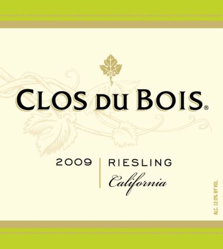Clos du Bois Riesling 2009 Front Label